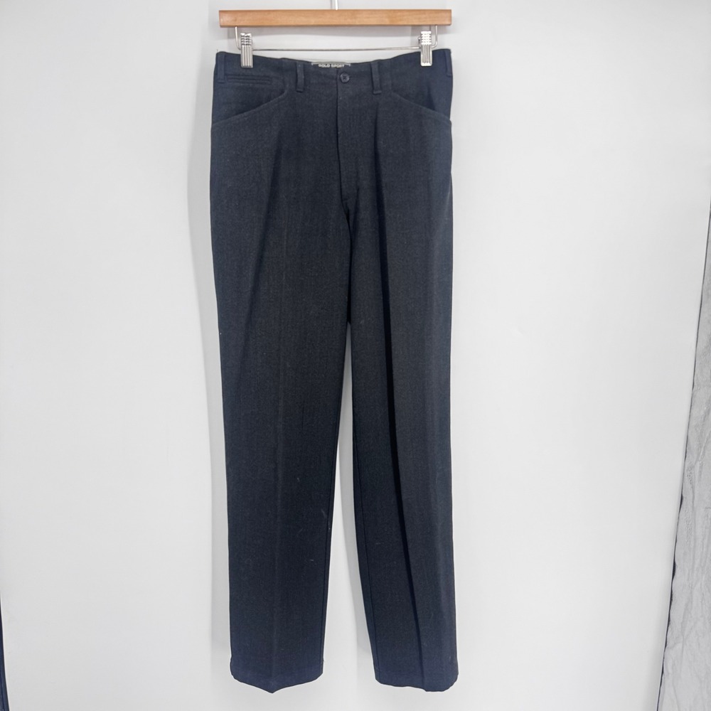 Polo Sport Ralph Lauren Trousers Womens 4 Charcoal Wool Blend Straight Leg Pants